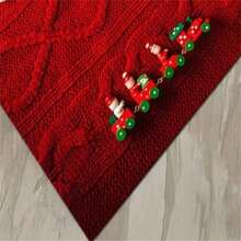 聖誕節門墊,可洗滌防滑地墊,室內入口地墊,新年大地毯,適用於農家臥室壁爐廚房用餐房聚會家居裝飾 - 款式7 - 查看 5