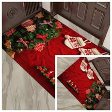 聖誕節門墊,可洗滌防滑地墊,室內入口地墊,新年大地毯,適用於農家臥室壁爐廚房用餐房聚會家居裝飾 - 款式7 - 查看 3