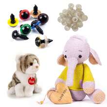 安全娃娃眼睛、塑膠玩具眼睛、100 顆黑眼珠和 14 個帶墊圈的彩色眼睛、用於軟毛絨玩具和 Diy 項目的替換鉤針眼睛、用於氈制的動物眼睛 - 黑色 - 查看 7