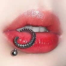 1 Miếng Môi Trụ , Nhẫn môi , Tai Khúc xương Đồ trang sức xuyên thấu Với Bên ngoài Threaded Nam & Nữ Sử dụng - Bạc - Xem 3