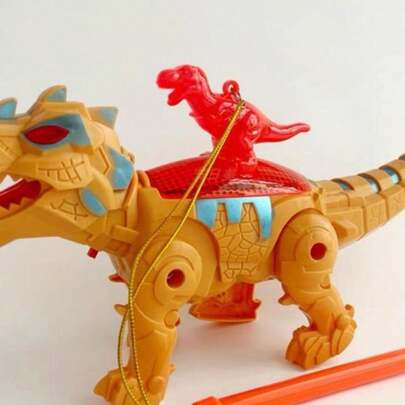 Brinquedo Eletronico Dinossauro Cordinha Led e Som