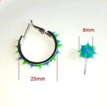 1 件手工矽膠抽繩球耳環/c 形,觸感柔軟,果凍色適合日常佩戴 - C型 - 查看 5