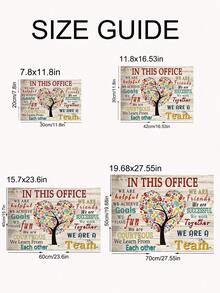 1入組木紋藝術手繪畫,樹形正面鼓勵文字,英文字母設計海報牆飾,適用於臥室、客廳、圖書館、走廊、書房,帶有帆布印刷 - 彩色 - 查看 5