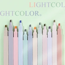 12 different random colors Soft-tipped Light-colored Highlighter Marker Set For Students To Draw Key Points And Make Journals - Multicolor - View 5