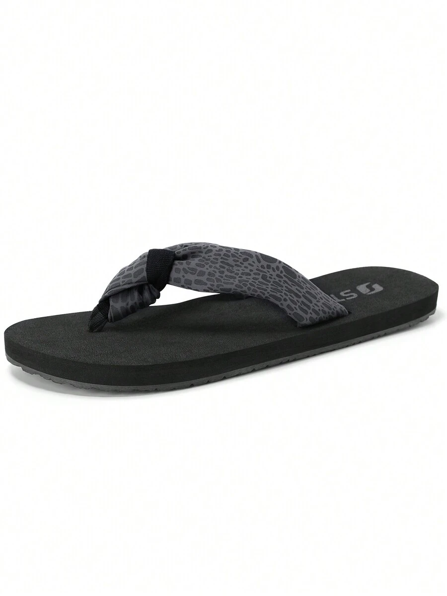 STQ Chanclas para Mujer Playa, cómodas Esterillas de Yoga Sandalias de Verano - Negro - Ver 1