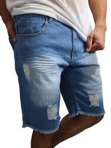 Men Denim Shorts - Multicolor - View 2