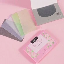 100入組便攜式天然雙面吸油紙,適用於油性皮膚,化妝工具 - 藍色 - 查看 4