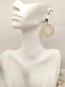 Bông tai lủng lẳng - trắng - Xem 4