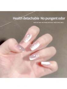 annies 10Ml/1Pc Ceramic White Cat Eye Reflective Magnetic Gel Nail Polish For Professional Salon Reflective Flash Magnetic Gel Nail Varnish Semi-Permanent Phototherapy Glue Nail Salon