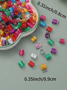 50入組孩子們編織金屬頭髮環,鋁頭髮環女孩髮飾