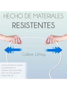 Extensión Eléctrica 6 Metros Uso Domestico 3 Multicontacto - Blanco - Ver 5