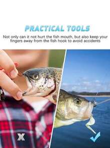 1入組戶外深喉盲人鉤拆卸器,不鏽鋼輕量鋁合金手柄,多功能漁勾取出器 - 彩色 - 查看 3