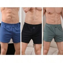3pcs Men's Boxer, Loose & Casual Style Suitable For Both Home Wear And Outdoor Wear - Multicolor - View 1