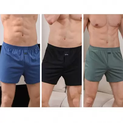 3pcs Men's Boxer, Loose & Casual Style Suitable For Both Home Wear And Outdoor Wear