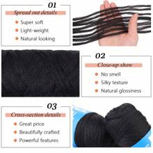 2 Rolls Brazilian Wool Hair for Braids Acrylic Hand Knitting Yarn for Hair Braiding Hair Extension Crochet Braid Senegalese Twisting Jumbo Braids Faux Locs butterfly locks