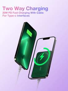 20W Magnetic Wireless Power Bank Wireless Charging External Battery 10000mAh - Dark Green - View 10