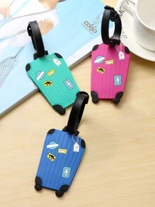 1 Miếng Creative PVC Hình hành lý  Cao su Tag hành lý Với Silicone Thắt lưng Đối với Vali , Có thể tháo rời , Du lịch & Có thể mang đi - Màu xanh lam - Xem 5