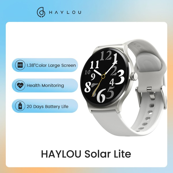 HAYLOU Solar Lite Smart Watch 1.38" Display wireless 5.3 100+ Watch Faces SpO2 Heart Rate Monitor 20 Days Endurance Smartwatch ls05 pro