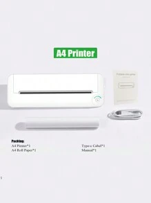 Không dây Nhiệt Không mực Có thể mang đi A4 Máy in Với 1 Cuộn Của Nhiệt A4 Giấy , Thích hợp Cho văn phòng Và Trường học Du lịch , Tương thích với Android Và iOS - trắng - Xem 6
