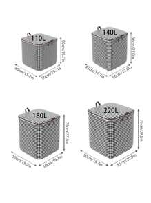 1pc Houndstooth Print Clothes Storage Bag - Black and White - View 2