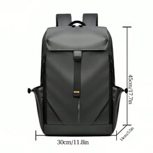 Mochila para hombre, impermeable, de moda, estilo funcional, de gran capacidad, para conducción al aire libre, bolsa de viaje para ordenador - Gris - Ver 9