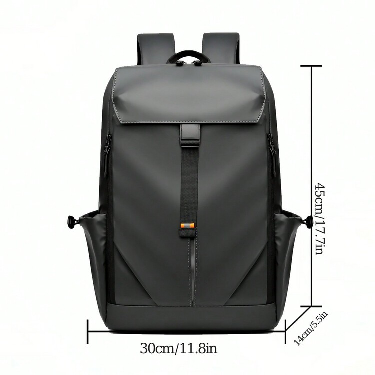 Mochila para hombre, impermeable, de moda, estilo funcional, de gran capacidad, para conducción al aire libre, bolsa de viaje para ordenador - Gris - Añade 9