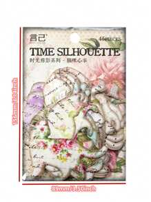 45入組復古蝴蝶剪影與英文字母裝飾手帳紙 - 彩色 - 查看 2