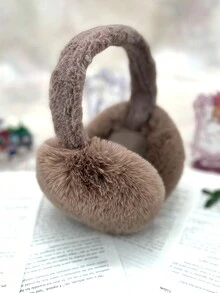 冬季可摺疊絨毛耳罩 - 棕色 - 查看 3