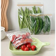 20入組中號雙拉鍊密封食品收納袋,適用於保持廚房各式食品新鮮密封,戶外旅行收納,居家整理