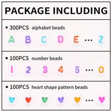 500Pcs Round Letter Beads Acrylic Alphabet Number Beads Heart Beads for Jewelry Making DIY Necklace Bracelet (7x4mm) - Red and White - View 2