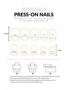 24入組短棺形藍色漸層雲紋假指甲&1支指甲文件&1個指甲膠貼套件,適合女孩、母親和女性作為禮品、指甲用品和批發,附帶可拆式假指甲的美白指甲藝術套裝,適用於節日、派對、約會和日常穿著 - 粉色 - 查看 4