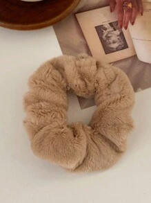 7 chiếc dây buộc tóc bằng vải nhung trơn màu dùng hàng ngày - Cà phê - Xem 5