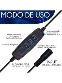 14 Pulgadas Aro De Luz Led Tripie  Soporte Celular Foto Video (Grande) - Blanco - Ver 3