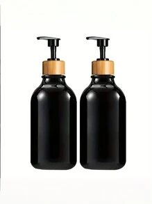 2pcs Pump Bottles Dispenser, Soap Shampoo Dispenser, Pet Shower, Reusable Container With Pump, For Multipurpose Usage In Bathroom, Kitchen Or Makeup Supplies - Black - View 4