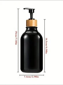 2pcs Pump Bottles Dispenser, Soap Shampoo Dispenser, Pet Shower, Reusable Container With Pump, For Multipurpose Usage In Bathroom, Kitchen Or Makeup Supplies - Black - View 5