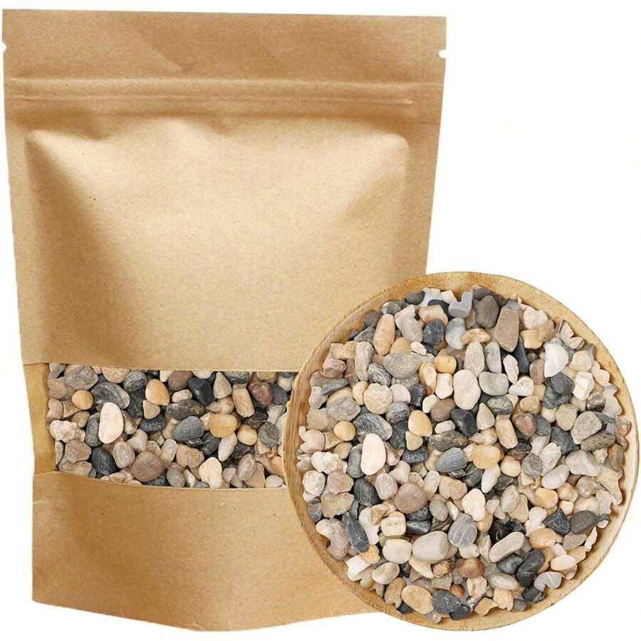 河石天然裝飾混合顏色卵石,魚缸礫石小花園覆土,適用於水族箱、園藝造景、花瓶填充物、多肉、空氣植物、仙人掌、玻璃缸植物 - 彩色 - 查看 1