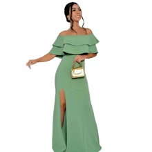 Women Dresses - Olive Green - View 1