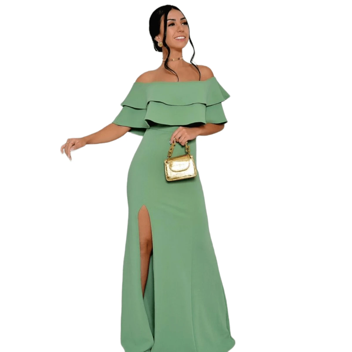 Women Dresses - Olive Green - View 1