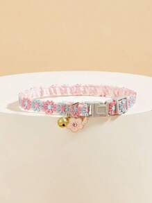 Colorful Lace Heart Necklace - Pink - View 1