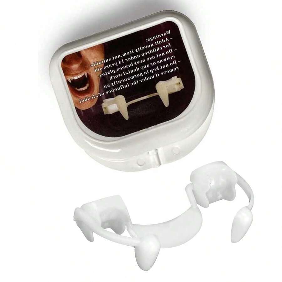 5pcs Retractable Scary Vampire Fangs Teeth For Halloween Party, Cosplay Costume, Suitable For Children And Adults