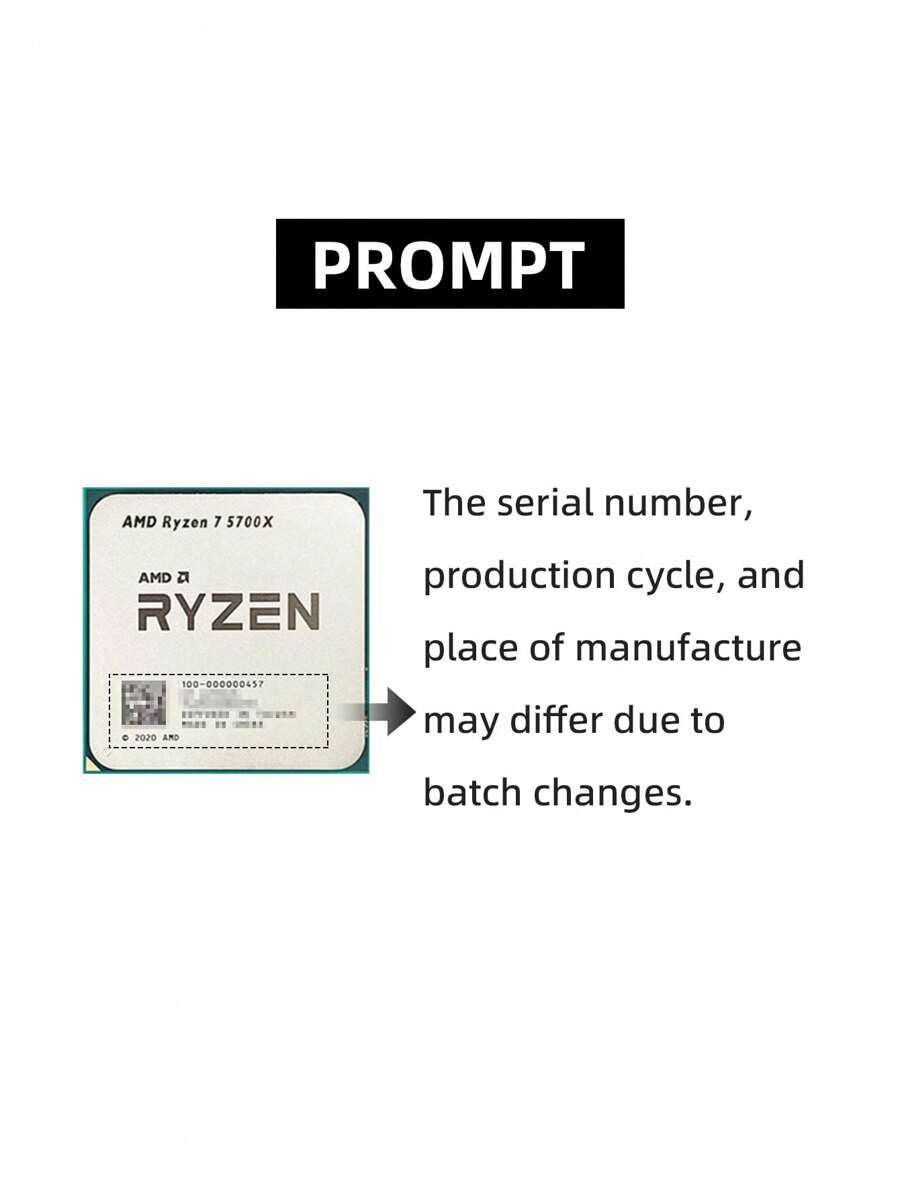 Ryzen 7 5700X 3.4GHz Base Clock 8-Core 16-Thread Desktop Processor CPU ...