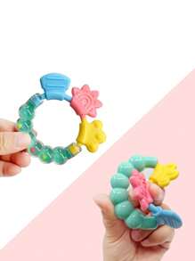 1入隨機顏色寵物矽膠咬不壞聲音玩具,適用於磨牙 - 彩色 - 查看 4