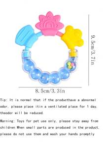 1入隨機顏色寵物矽膠咬不壞聲音玩具,適用於磨牙 - 彩色 - 查看 3