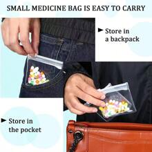 5PCS Reusable Pill Pouch Bags Zippered Pill Pouch Set Pill Baggies Colorful Plastic Pill Bags Self Sealing Travel Medicine Organizer Storage Pouches With Slide Lock For Pills And Small Items Pill Box Pill Case Pill Organizer Pill Container Travel Accessories Dorm Essentials - Clear - View 4
