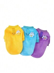 1件狗/貓冬季服裝,廠家現貨批發,可愛暖和的絨面牵引毛衣,23愛心兔絨面外套 - 黃色 - 查看 9