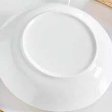 4 件組白色陶瓷義大利麵碗、沙拉碗、上菜碗、湯碗、義大利麵盤