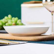 4 件組白色陶瓷義大利麵碗、沙拉碗、上菜碗、湯碗、義大利麵盤