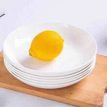 4 件組白色陶瓷義大利麵碗、沙拉碗、上菜碗、湯碗、義大利麵盤