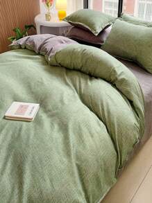 簡單純色雙針被套 - 彩色 - 查看 2