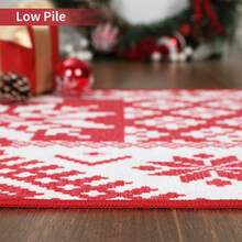 Christmas Rugs for Living Room Christmas Room Decor Red Rug Washable Rugs Non Slip Carpet Bohemian Rug Floor Mat Low Pile Rugs for Bedroom Nursery Classroom Rugs - Red - View 4